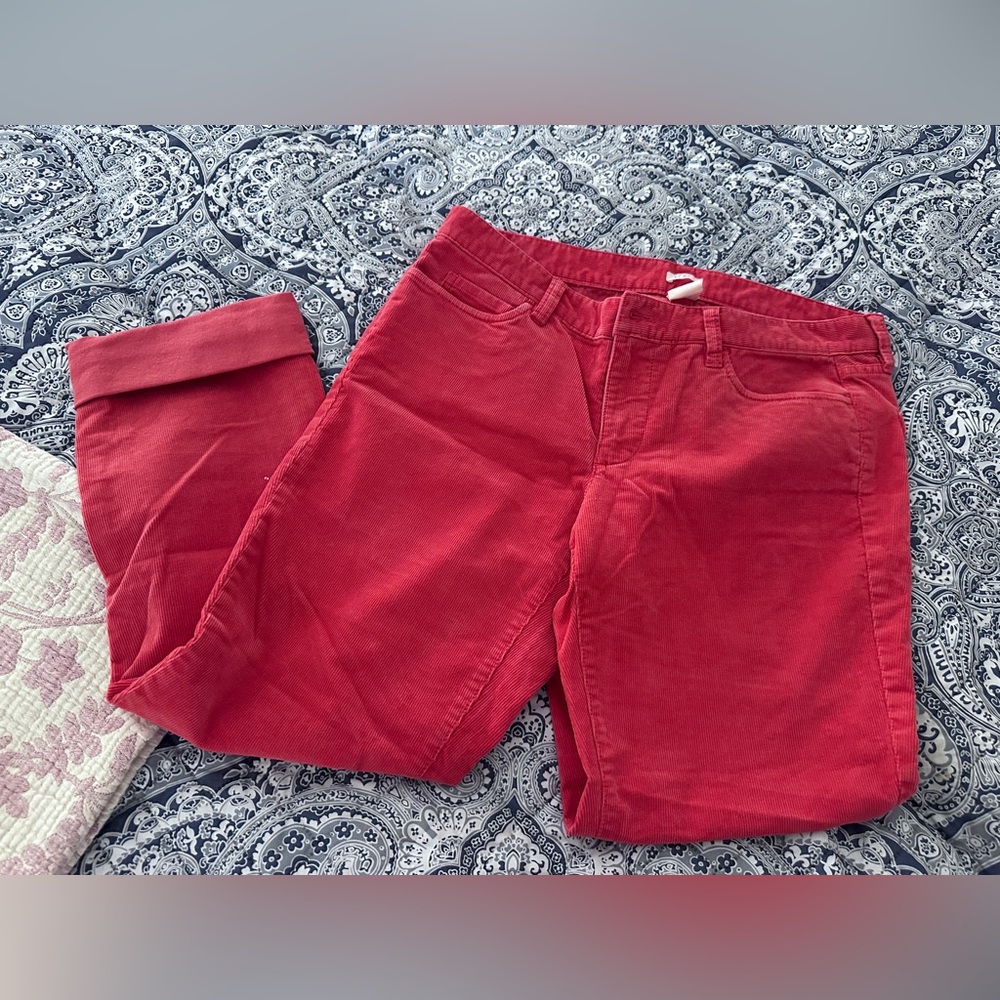 J Crew Red Matchstick Cords in size 30